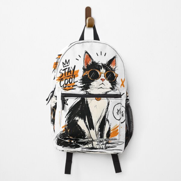Item preview, Stay Cool Tuxedo Cat with Sunglasses – Hand-Drawn Sassy Cat Art designed and sold by RamyGallery.