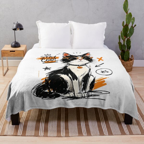 Item preview, Stay Cool Tuxedo Cat with Sunglasses – Hand-Drawn Sassy Cat Art designed and sold by RamyGallery.