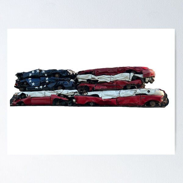 Item preview, American Flag Crushed Cars designed and sold by russellglantz.