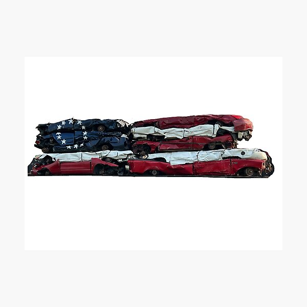 Item preview, American Flag Crushed Cars designed and sold by russellglantz.