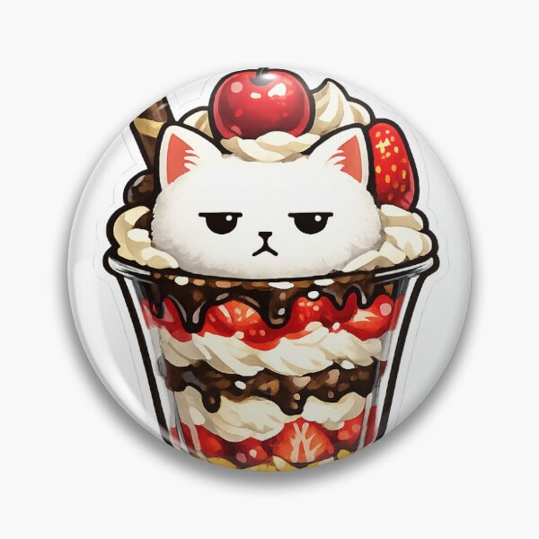 Item preview, White Cat Parfait Cute Surreal Dessert Cat Illustration designed and sold by ArtPrintPov.