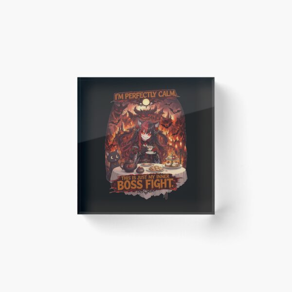 Item preview, I'm Perfectly Calm... This Is Just My Inner Boss Fight | Gothic anime gamer designed and sold by Revyra Design .