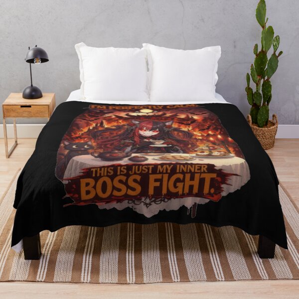 Item preview, I'm Perfectly Calm... This Is Just My Inner Boss Fight | Gothic anime gamer designed and sold by Revyra Design .
