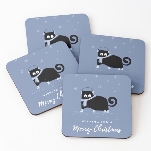 Item preview, Figure Skating Cat Merry Christmas designed and sold by CarefulCreation.