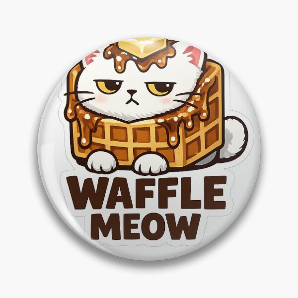 Item preview, White Cat Waffle Cute Surreal Dessert Cat Illustration designed and sold by ArtPrintPov.
