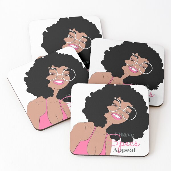 Item preview, Cute Black Girl with Glasses Illustration | Curly Afro | Nerdy Chic Melanin Art | Sticker, Phone Case & Canvas Print designed and sold by MsGoldenCreates.
