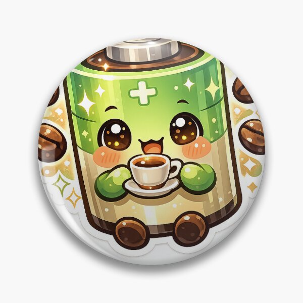 Item preview, Coffee Battery Sticker Kawaii Productivity Aesthetic for Students & Coffee Lovers designed and sold by CutePrintCorner.