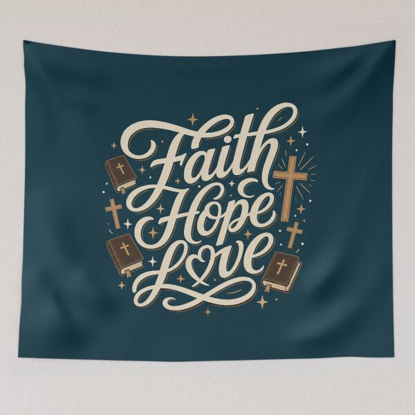 Item preview, Faith Hope Love Christian Typography designed and sold by NosandEdgy.