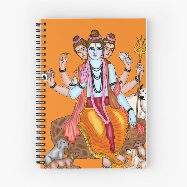 Item preview, Lord Dattatreya Artwork | Divine Hindu Spiritual Digital Painting Illustration designed and sold by Harshit_Digital_Arts.
