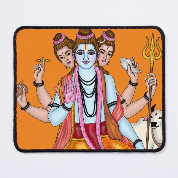 Item preview, Lord Dattatreya Artwork | Divine Hindu Spiritual Digital Painting Illustration designed and sold by Harshit_Digital_Arts.