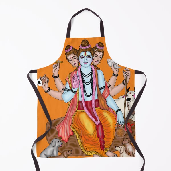 Item preview, Lord Dattatreya Artwork | Divine Hindu Spiritual Digital Painting Illustration designed and sold by Harshit_Digital_Arts.