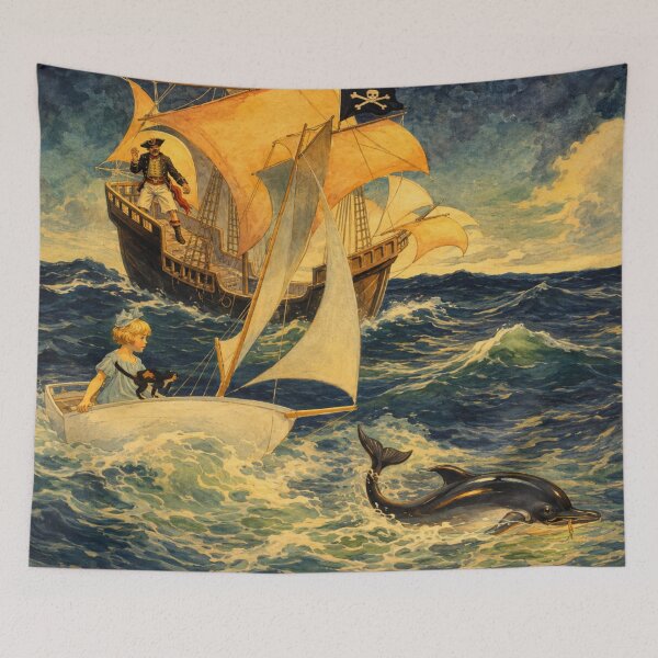 Item preview, Vintage Storybook Illustration Pirate Ship Adventure for Kids designed and sold by RickE.