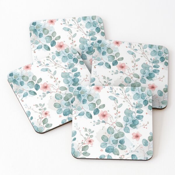Item preview, Aesthetic Watercolor Eucalyptus & Wildflowers - Soft Botanical Pattern designed and sold by thepixelcloset.