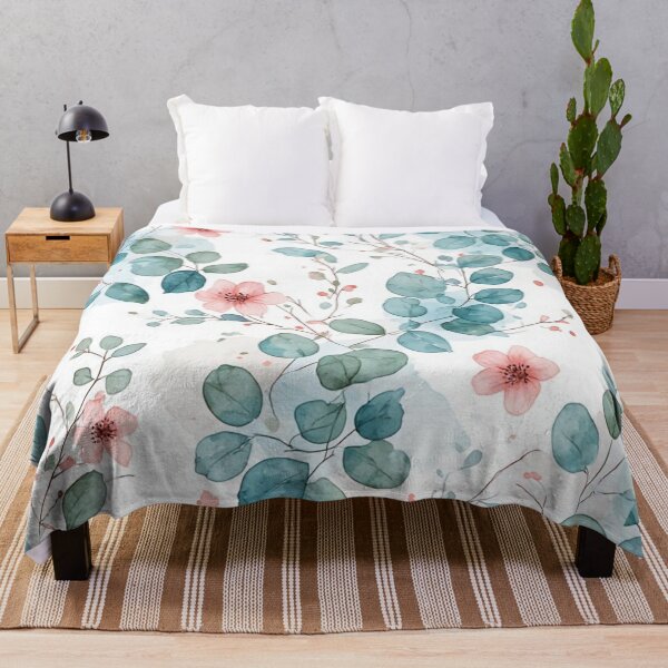 Item preview, Aesthetic Watercolor Eucalyptus & Wildflowers - Soft Botanical Pattern designed and sold by thepixelcloset.