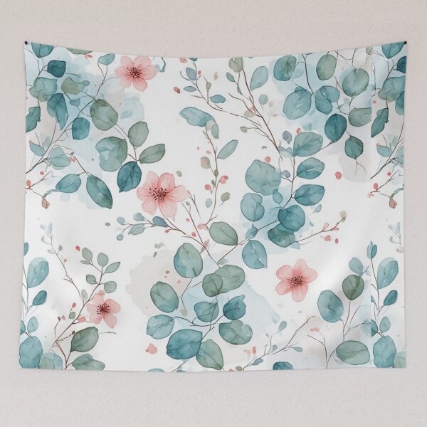Item preview, Aesthetic Watercolor Eucalyptus & Wildflowers - Soft Botanical Pattern designed and sold by thepixelcloset.