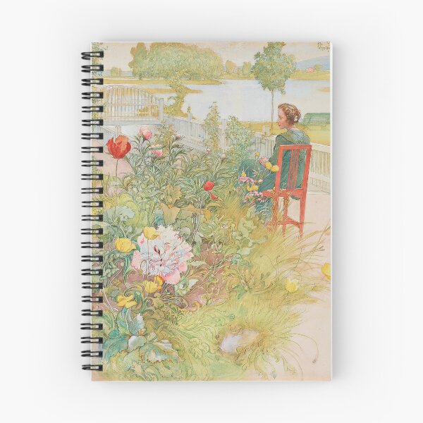 Item preview, Summer in Sundborn by Carl Larsson - Garden Landscape Watercolor Woman for Cottagecore Decor designed and sold by RickE.