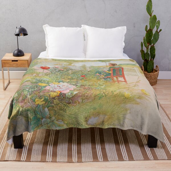 Item preview, Summer in Sundborn by Carl Larsson - Garden Landscape Watercolor Woman for Cottagecore Decor designed and sold by RickE.