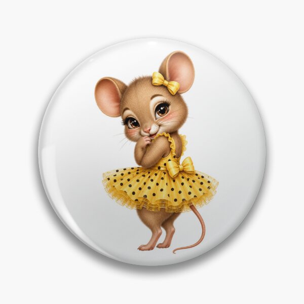 Item preview, Cute Field Mouse Ballerina Yellow Polka Dot Tutu Kawaii Animal Illustration designed and sold by RoPrincess.