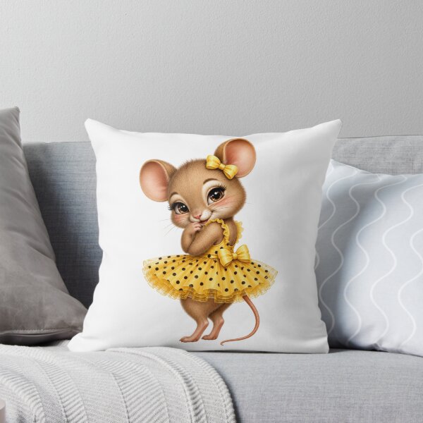 Item preview, Cute Field Mouse Ballerina Yellow Polka Dot Tutu Kawaii Animal Illustration designed and sold by RoPrincess.