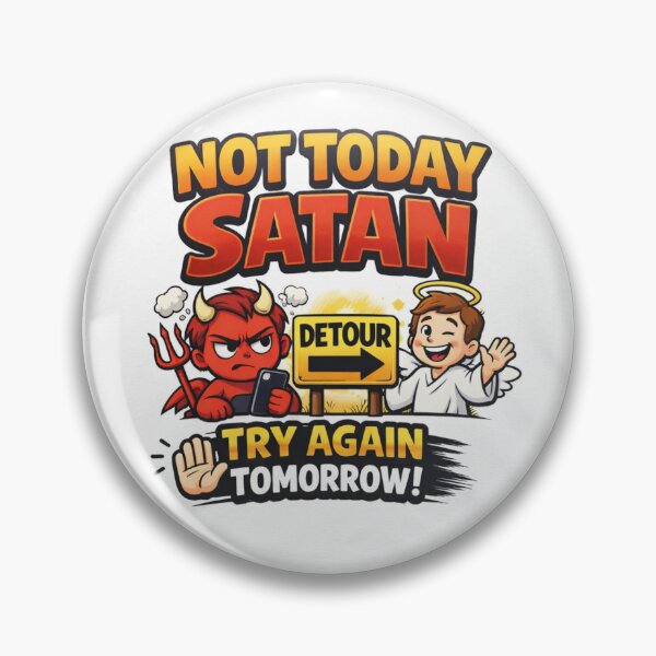 Item preview, Not Today Satan – Funny Christian Cartoon Design designed and sold by MastersDesignNk.