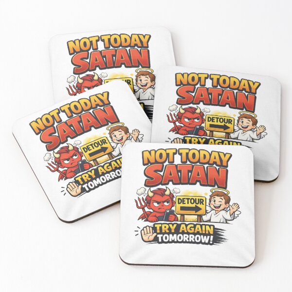 Item preview, Not Today Satan – Funny Christian Cartoon Design designed and sold by Faithwave Hope & Haven.