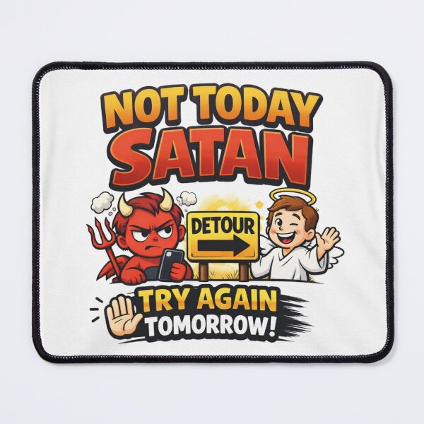 Item preview, Not Today Satan – Funny Christian Cartoon Design designed and sold by Faithwave Hope & Haven.