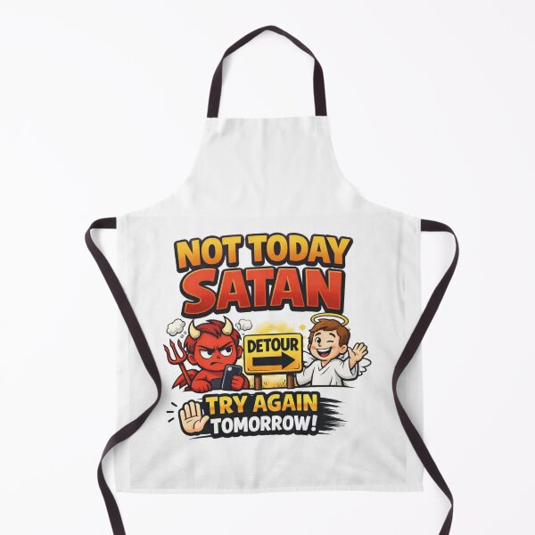 Item preview, Not Today Satan – Funny Christian Cartoon Design designed and sold by MastersDesignNk.