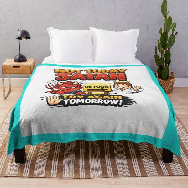 Item preview, Not Today Satan – Funny Christian Cartoon Design designed and sold by MastersDesignNk.