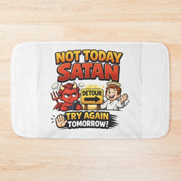 Item preview, Not Today Satan – Funny Christian Cartoon Design designed and sold by Faithwave Hope & Haven.