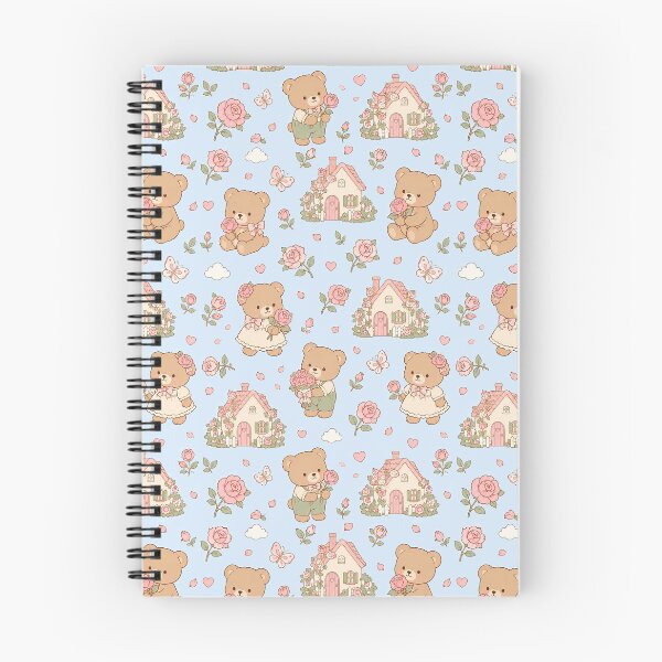 Item preview, Teddy Bear Rose Cottage Kawaii Pattern designed and sold by Soft Berry Studio.