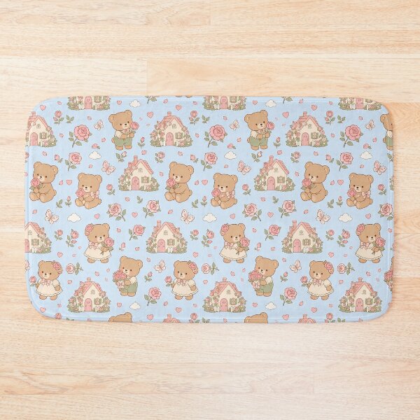 Item preview, Teddy Bear Rose Cottage Kawaii Pattern designed and sold by Soft Berry Studio.