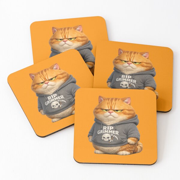 Item preview, Grumpy Orange Cat in Hoodie | Cute Dark Humor Cat Illustration designed and sold by Grump and Co.