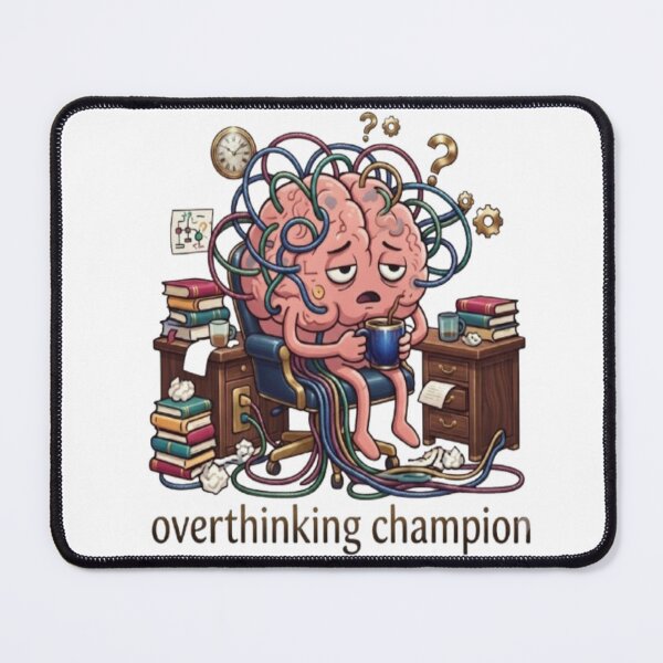 Item preview, Overthinking Champion Funny Tired Brain Art designed and sold by Northern Glow Art.