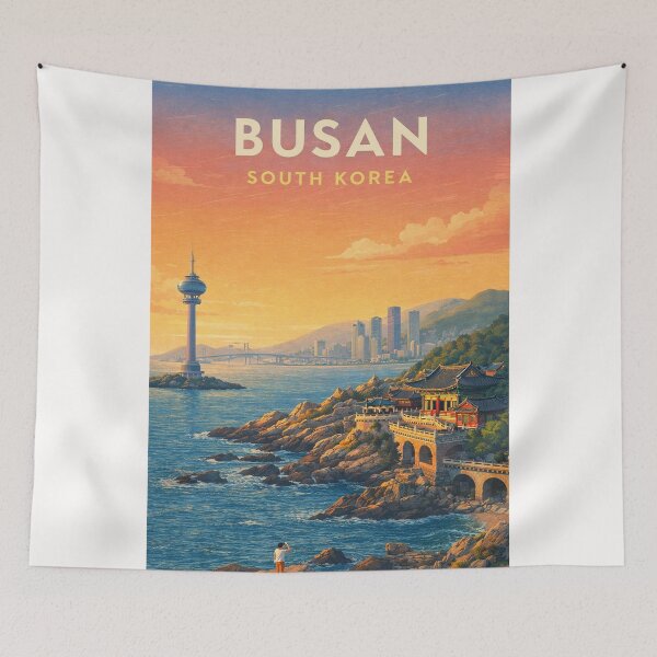 Item preview, Busan South Korea Skyline, Gwangan Bridge and Haedong Yonggungsa Coast designed and sold by Places On Earth.