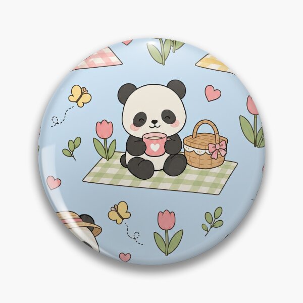 Item preview, Panda Tulip Picnic Kawaii Pattern designed and sold by Soft Berry Studio.
