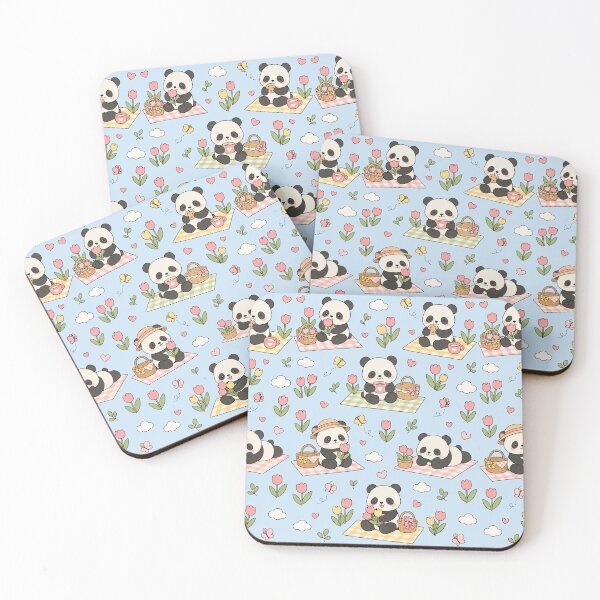 Item preview, Panda Tulip Picnic Kawaii Pattern designed and sold by Soft Berry Studio.