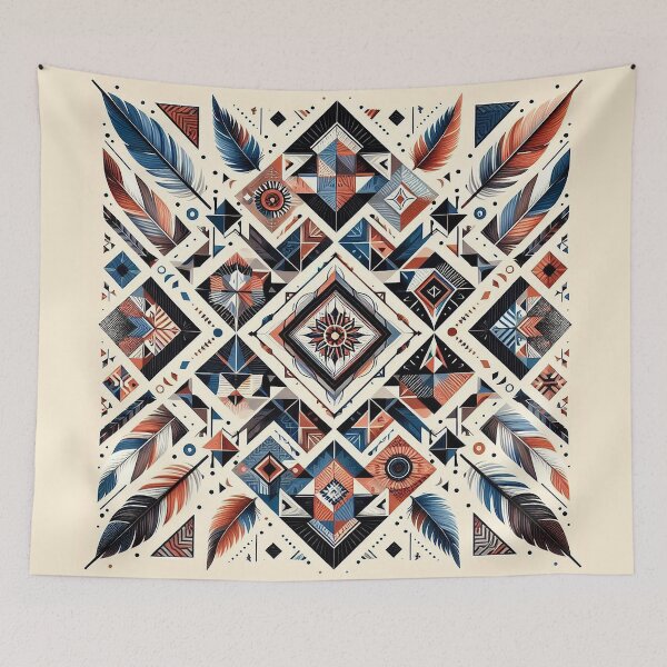 Item preview, Mosaico de plumas tribales nativas americanas designed and sold by nikkolaus.