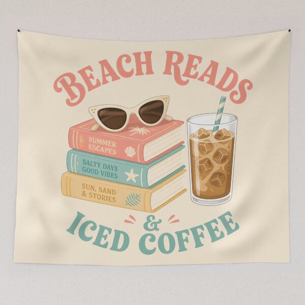 Item preview, Beach Reads & Iced Coffee designed and sold by Bal Drops.