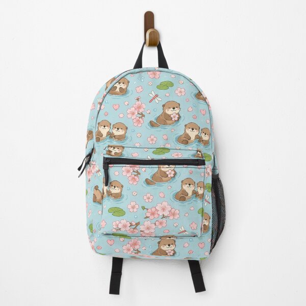 Item preview, Otter Cherry Blossom Pond Kawaii Pattern designed and sold by Soft Berry Studio.