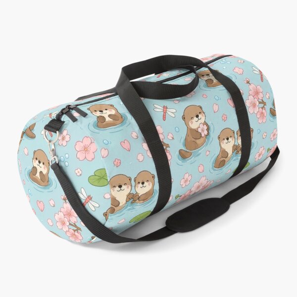 Item preview, Otter Cherry Blossom Pond Kawaii Pattern designed and sold by Soft Berry Studio.