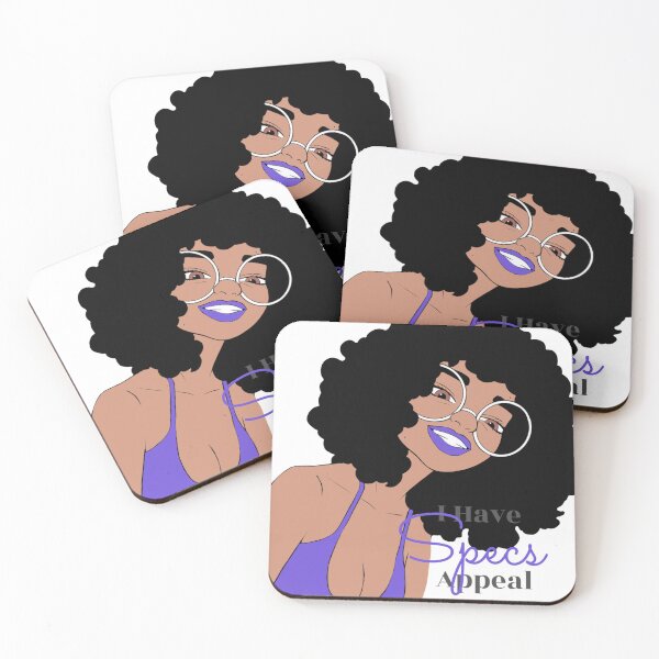 Item preview, Cute Black Girl with Glasses Illustration | Curly Afro | Nerdy Chic Melanin Art | Sticker, Phone Case & Canvas Print designed and sold by MsGoldenCreates.