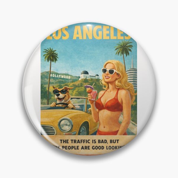 Item preview, Los Angeles Hollywood Sign Griffith Observatory California Skyline Humor designed and sold by Places On Earth.