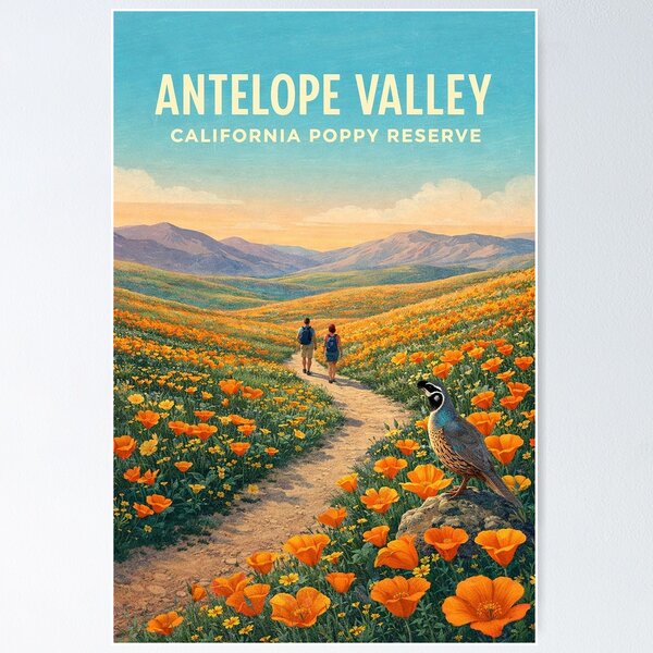 Item preview, Antelope Valley California Poppy Reserve Spring Wildflower Landscape designed and sold by Places On Earth.