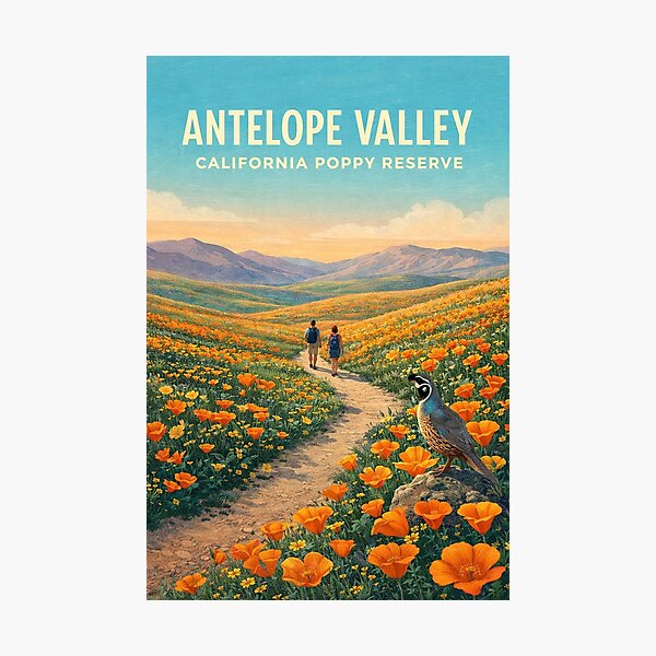Item preview, Antelope Valley California Poppy Reserve Spring Wildflower Landscape designed and sold by Places On Earth.