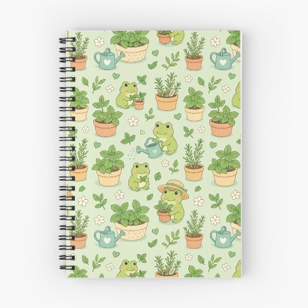 Item preview, Frog Herb Garden Kawaii Pattern designed and sold by Soft Berry Studio.