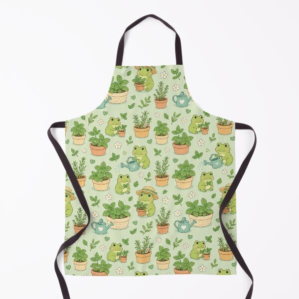 Item preview, Frog Herb Garden Kawaii Pattern designed and sold by Soft Berry Studio.