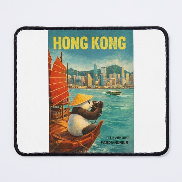 Item preview, Hong Kong Victoria Harbour Skyline with Star Ferry and Traditional Junk Boat designed and sold by Places On Earth.