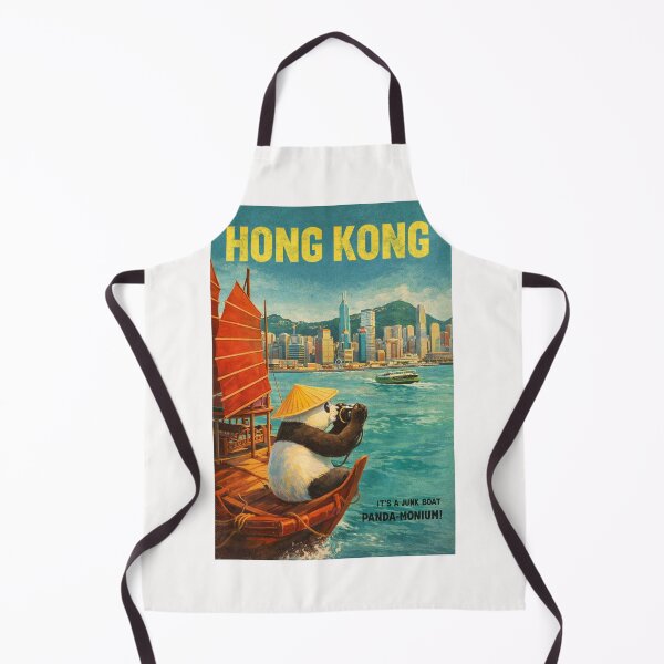 Item preview, Hong Kong Victoria Harbour Skyline with Star Ferry and Traditional Junk Boat designed and sold by Places On Earth.