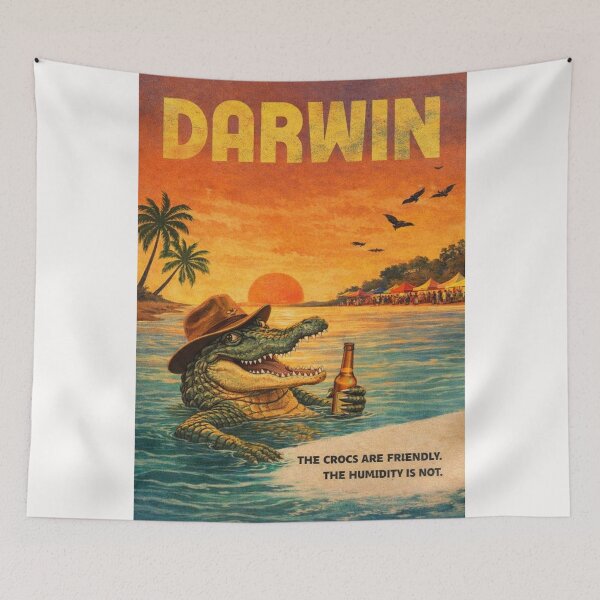 Item preview, Darwin Northern Territory Waterfront with Crocodile and Timor Sea Sunset designed and sold by Places On Earth.