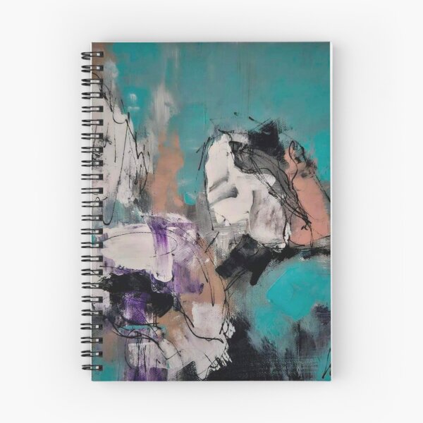 Item preview, Turquoise Bloom – Abstract Expressionist Floral Painting in Teal and Purple designed and sold by BuckaBaby.